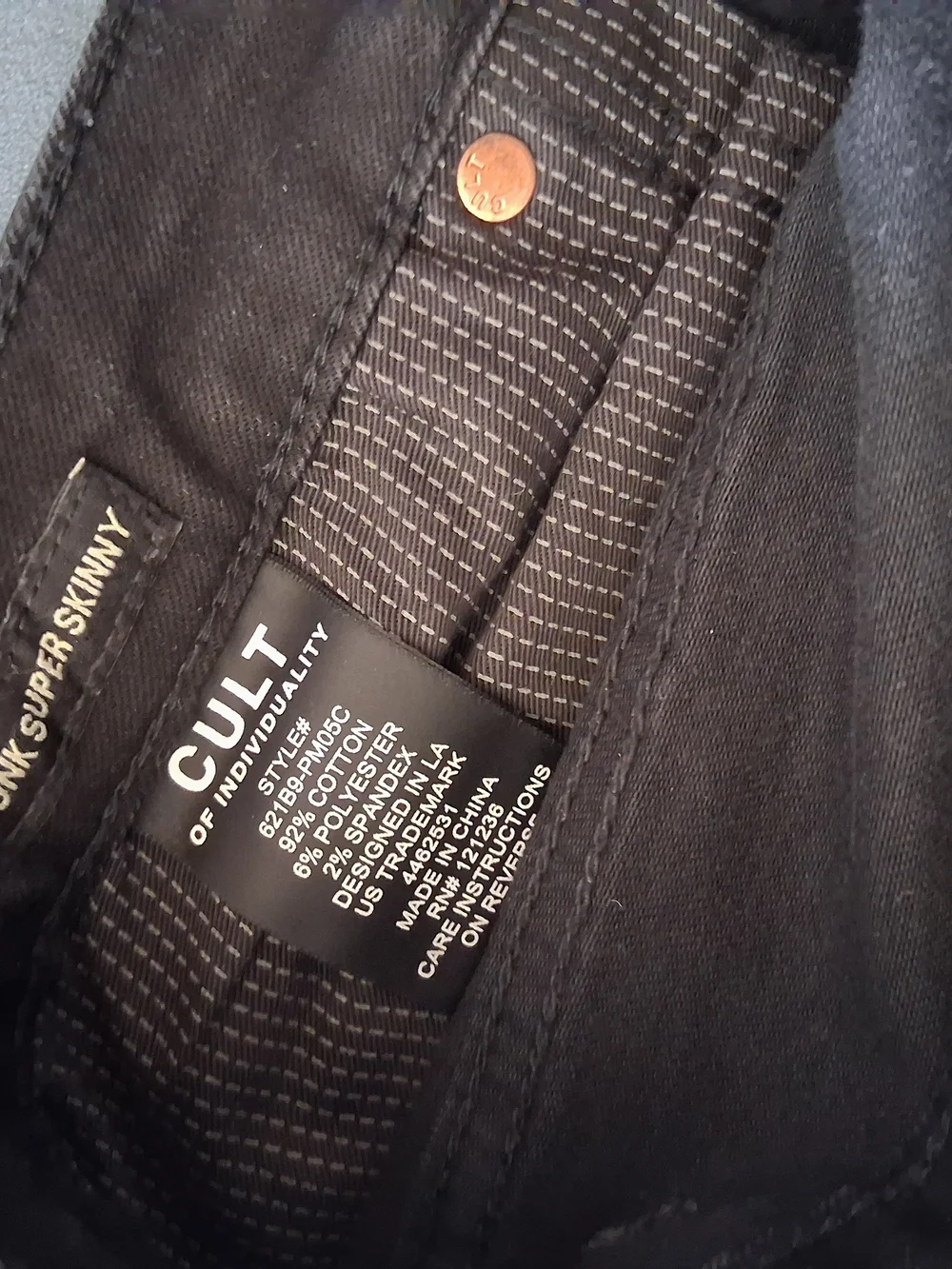 Cult of Individuality Black Distressed Skinny Moto Jeans With 3M!